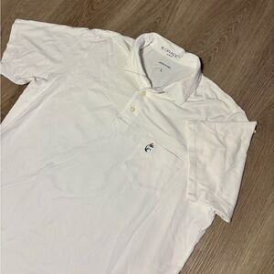 B Draddy White Pima Cotton Country Club Golf Stretch Polo Men’s Large White